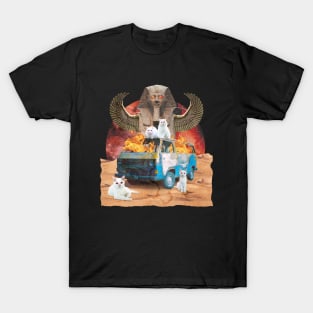 Egypt Cat Chaos Collage T-Shirt